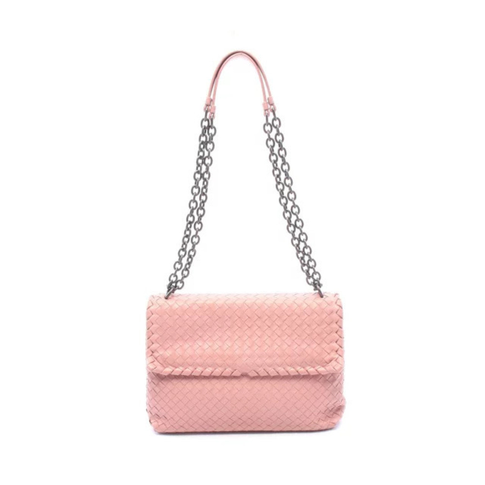 Bottega Veneta Intrecciato Leather Shoulder Bag Pink